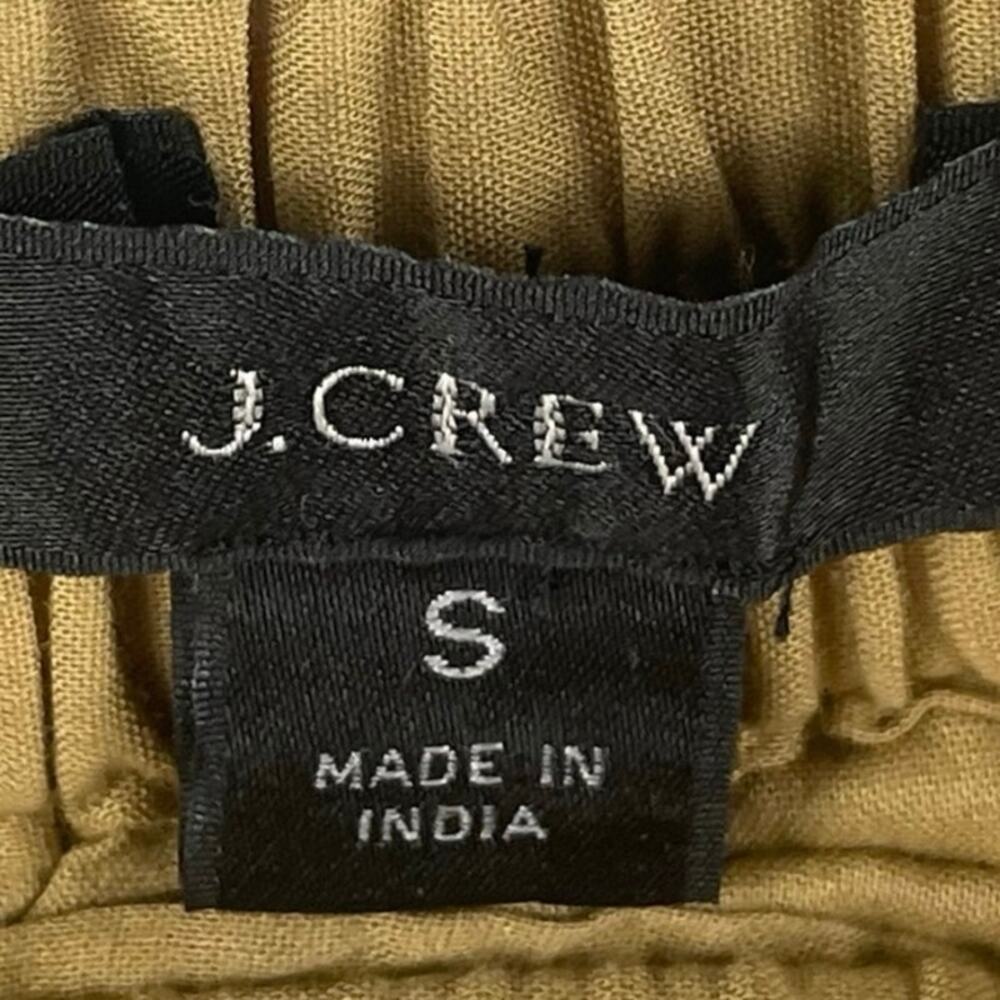 J.Crew Womens Ruffle-Front Eyelet Skirt AP060 SZ S Khaki Midi Scalloped Hem - Picture 3 of 10